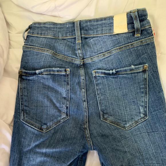 Zara TRF high rise skinny jeans with red stripe - Picture 4 of 4